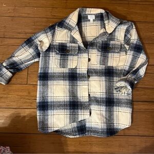 Time & Tru blue plaid shacket